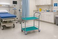 Chariot de laboratoire antistatique à 2 niveaux SCEELAB, chariot médical personnalisé pour hôpital, école, laboratoire, mobilier mobile avec roulettes