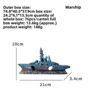 Creative Vere in resina di pesce barca fondale mare ornamento acquario popolare accessori per soggiorno Display casa di nave affondata - Product Image 6