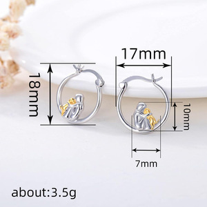 Orecchini a Cerchio Smaltati a Forma di Cane Carino per Donne, Gioielli alla Moda e Trendy - Product Image 4