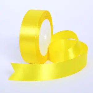 CSFY-Cinta de satén de Metal para decoración de boda, cinta de regalo personalizada, Color amarillo, 2023 colores, para cumpleaños, 196