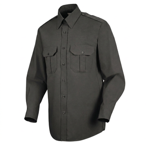 Chemise d'uniforme kaki à manches longues pour homme avec poches poitrine, idéale pour la sécurité, en coton imprimé sérigraphié pour l'été - Product Image 4
