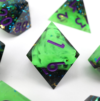 Ensemble de dés de luxe Dungeons & Dragons, polyédriques carrés en résine avec cœur fumé, pour jeux de table et accessoires de jeux de société