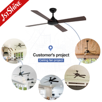 1stshine Ventilateur de plafond moderne à 4 pales de 52 pouces avec lumière et télécommande pour chambre à coucher Moteur DC puissant et silencieux