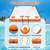 Plateforme flottante gonflable, tapis d'eau, île flottante, flotteurs pour lac, adultes, enfants, chiens, loisirs aquatiques, radeau en PVC, 100-500 kg