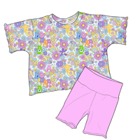 Ruidain Boutique Modieuze Casual Sportkleding voor Peutermeisjes, Zomer, Effen, Korte Mouwen, Spandex/Katoen, Ademend