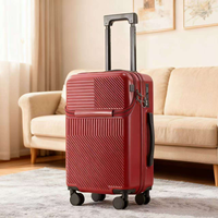 Valise à roulettes avec poche à ouverture frontale, chargement USB intelligent, ABS+PC, 20 pouces pour embarquement, 22 pouces pour voyage, étanche