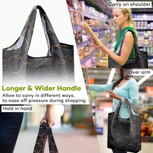 Ulikeke Custom Eco Recycle Cartoon Pattern Polyester Foldable Reusable Grocery Tote Shopping Bag - Product Image 4