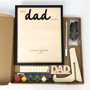 Hands Down Best Mom Ever DIY Handprint Kit with Non-Toxic Paints, Wood Frame &amp; Keychain - Birthday Mother's Day <strong>Gift</strong> for <strong>Mum</strong> - Product Image 6
