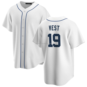 2025 남성용 디트로이트 홈 저지 야구 셔츠 통기성 플러스 사이즈 맞춤 제작 자수 로고 유니폼 화이트 - Product Image 2