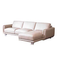 ARREDAMENTI Canapé d'angle moderne personnalisé en cuir véritable de haute qualité, modèle 9050, pour salon, villa, hôtel, garantie de 2 ans