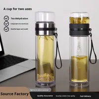 Bouteille d'eau en verre borosilicate haute résistance, séparation thé/eau, anti-explosion, résistante aux hautes températures, isolation portable