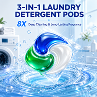 Capsules de lessive 3 en 1, détergent enzymatique bio, détachant, protection des couleurs, faible formation de mousse, pour lave-linge HE, OEM