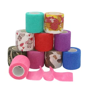 Support sportif Bandage auto-adhésif Bande de sport enveloppante Animaux protègent Bandage cohésif élastique non tissé