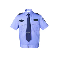 Chemise d'uniforme de sécurité à manches courtes pour homme, grise, en mélange polyester/coton, sans coutures détectables par les détecteurs de métaux, respirante, pour adultes