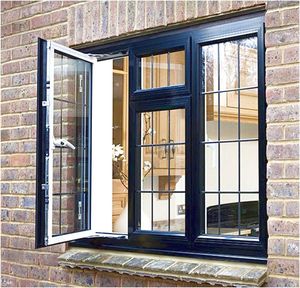 Modern Aluminum Double Glass Casement Window Triple Glaze Tilt Turn Awning Swing with Fireproof Solar Powered <b>Screen</b> for Office - Product Image 1