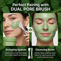Masque de boue pétillante au basilic sacré, masque facial nettoyant et hydratant à l'eau carbonatée, support de marque privée, dropshipping