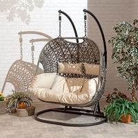 Coussin de chaise en rotin et osier pour 2 personnes Coussin de chaise balançoire en rotin pour l'extérieur Coussins de chaise à oeufs suspendus Couleur et taille personnalisées Acceptation OEM