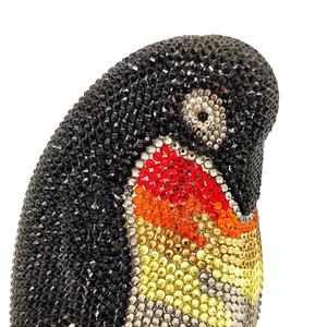 Sac de soirée de luxe pour femme, pochette ornée de strass et de cristaux, motif pingouin, sac à main scintillant pour événements, sorties au zoo et fêtes - Product Image 6