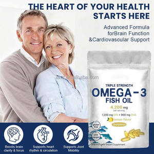 Suplemento de Omega 3 de 4200 mg con Sabor a Limón, Sin Gluten, de Pesca Salvaje, con EPA y DHA, Cápsulas de Gel Suave de Aceite de Pescado de Triple Potencia - Product Image 2