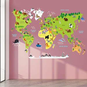 Nuevo Mapa del Mundo Educativo <span class=keywords><strong>de</strong></span> PVC Removible y Ecológico <span class=keywords><strong>para</strong></span> Habitación Infantil, Adhesivos <span class=keywords><strong>de</strong></span> <span class=keywords><strong>Pared</strong></span> con Dibujos Animados <span class=keywords><strong>de</strong></span> Animales <span class=keywords><strong>para</strong></span> Guardería y Jardín <span class=keywords><strong>de</strong></span> Niños - Product Image 2