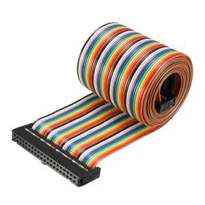 Cable plano tipo cinta Uxcell IDC Rainbow, cobre, 10 hilos, 40 pines, 118 cm, paso de 2,54 mm, conector tipo C - Product Image 5