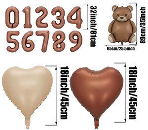 <span class=keywords><strong>Orso</strong></span> <span class=keywords><strong>palloncino</strong></span> cuori grande numero <span class=keywords><strong>orso</strong></span> bruno palloncini 0-9 anni, palloncini decorazioni opache Teddy compleanno bambino festa 32 pollici - Product Image 4