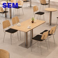 Ensemble table et chaises rectangulaires en bois SEM pour cantine scolaire, employés d'entreprise, projet de restaurant – Robuste, durable, facile à nettoyer