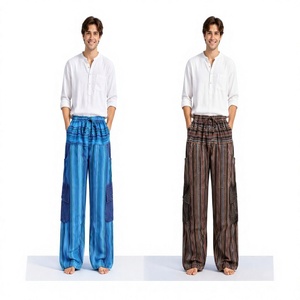 Pantalones Harem de Invierno Estilo Bohemio, 100% Algodón, Cintura Alta, Corte Holgado, Lavado Vintage, para Yoga, Descanso, Viajes y Festivales - Product Image 1