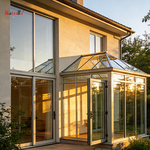 Invernadero Moderno con Estructura de Acero, Doble Capa de Vidrio Templado Transparente Low-E, Tipo Lean-To, para Patio o <span class=keywords><strong>Terraza</strong></span> - Product Image 4