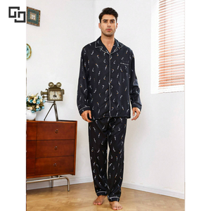 Ensemble de pyjamas <span class=keywords><strong>en</strong></span> tissu de fibre de bambou pour hommes, pantalons longs à manches longues, ensemble deux pièces, vente <span class=keywords><strong>en</strong></span> gros de haute qualité, pyjamas pour hommes - Product Image 4