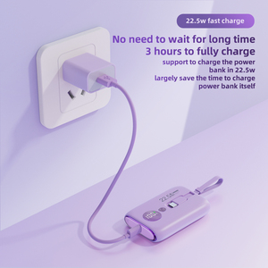 Cargador portátil Power Bank para <span class=keywords><strong>iPhone</strong></span> Cables integrados 10000mAh Tipo-C Carga rápida Batería <span class=keywords><strong>externa</strong></span> Delgada - Product Image 5