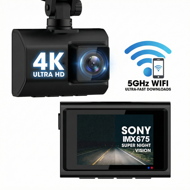 Wholesale 4K Car Dashboard Camera Sony IMX675 Dashcam 2 Channels Front and Rear Video Recorder Support 256GB OEM/ODM