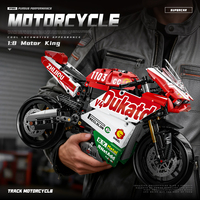 Moto Super Dukardy à l'échelle 1/8, ensemble de blocs de construction électroniques de 723 pièces, batterie rechargeable, ABS, pour les enfants de 5 à 7 ans