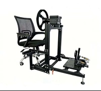Cockpit de simulation de course abordable, pliable, léger, en alliage série 6000, modèle carré pour jeunes, avec base de volant avant