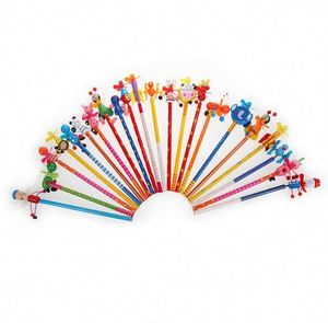 Crayon en bois personnalisé créatif en forme d'animaux moulin à vent de 7''/3.5'' noir, vente en gros Chine, pour cadeau promotionnel - Product Image 2