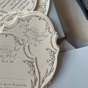 Biglietti di ringraziamento per matrimonio con logo personalizzato stampato a letterpress, in cartone ondulato e carta artistica con laminazione in film - Biglietti di auguri eleganti - Product Image 3