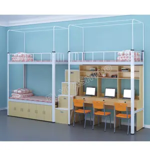 Cama de madeira móveis dormitório, cama de madeira pesada de ferro com design moderno 2022