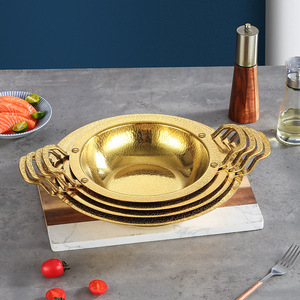 Stainless Steel Hammered Dry <b>Pot</b> 1L Heat Resistant Double-Handled <b>Soup</b> <b>Pot</b> For Household And Commercial Use - Product Image 1