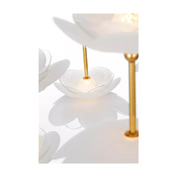 Lustre en verre en forme de fleur, design moderne, en laiton, pour salon, hôtel, maison, villa, décoration