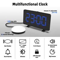 Reloj despertador vibratorio personalizable, Extra fuerte para dormir y sordos, con luz nocturna y mezclador de cama