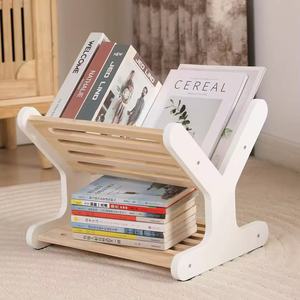 Solid Wood Children's Bookshelf 2 Tier Open Storage Rack For Books <b>Study</b> <b>Desk</b> Living Room - Product Image 1