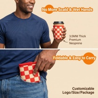 Manchon isotherme personnalisable pour café et boissons glacées, avec logo personnalisé, thème 4 juillet, modèle vierge