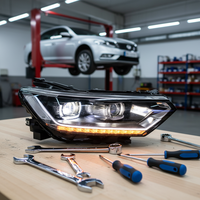 Kit de phares LED complets pour Volkswagen Magotan, avec lentille Bi-LED, clignotants séquentiels, Plug and Play, 6000K, 12V, 35W, 4 styles disponibles