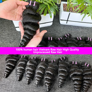 Extensiones de cabello humano virgen Remy crudo de Color negro Natural vietnamita 100% paquetes de tejido de trama única de onda suelta - Product Image 5
