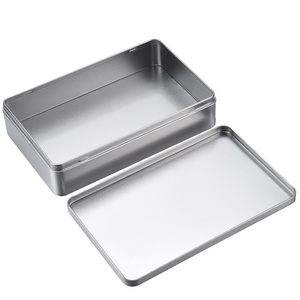 <span class=keywords><strong>Caja</strong></span> Metálica <span class=keywords><strong>Rectangular</strong></span> Plateada A5 Reciclable de Grado Alimenticio <span class=keywords><strong>para</strong></span> Galletas, Embalaje de Regalos - Product Image 1