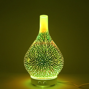 Diffuseur <span class=keywords><strong>d</strong></span>'arômes en verre 3D en forme de feu <span class=keywords><strong>d</strong></span>'artifice de 100 ml, humidificateur ultrasonique silencieux avec 7 lumières LED pour chambre à coucher - Vente en gros - Product Image 6
