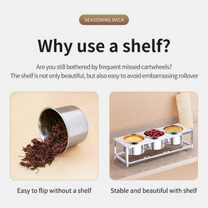 Butterfly Roasted Fragrance Stainless Steel Condiment <b>Rack</b> 3 Tier Divided Dishwasher Safe <b>Spice</b> Jar Storage <b>Organizer</b> - Product Image 4