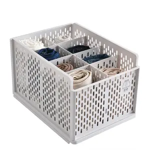 Stackable Wardrobe Storage Box, Plastic Drawer Organizer, Foldable Clothes Shelf Baskets, Folding Containers Bins Cubes