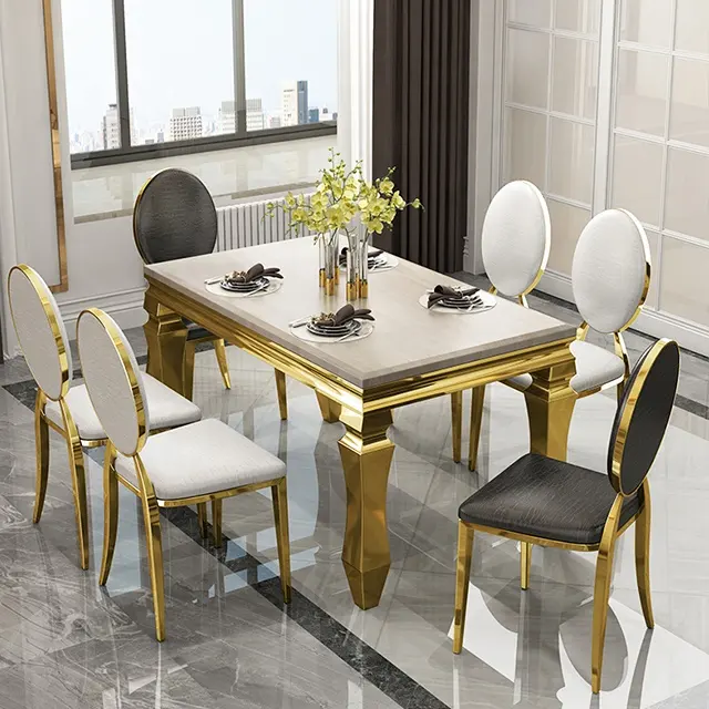 New Model Dining Table Design 10mm Tempered Glass Table 6 Seater Dining Table For Full Dining Room