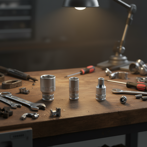 Clé à douille hexagonale Fervi, série normale, jeu de douilles métriques 10 mm, 12 mm, 13 mm - Product Image 3